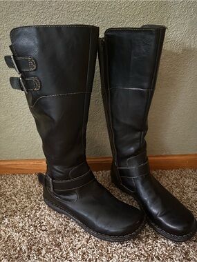 Black BOC Boots with Buckle Detail and Zipper closure
